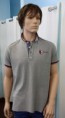 Polo cinza/bordou/azul